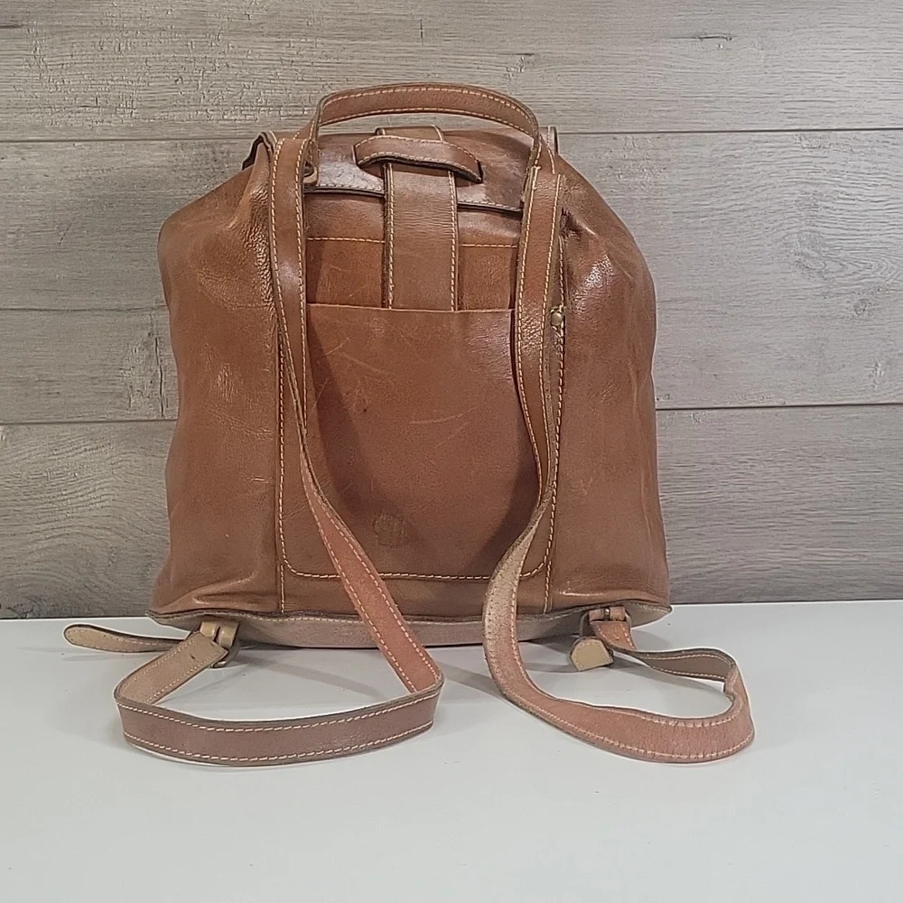 Patricia Nash Classic Brown Distressed Leather Backpack